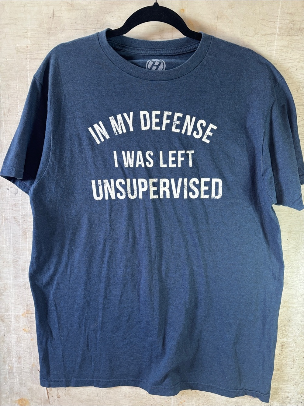 Hurley Navy Graphic Short Sleeve Tee with White Slogan